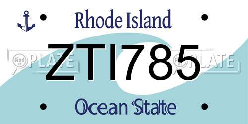 ZTI785 Rhode Island License Plate