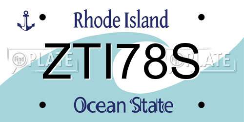ZTI78S Rhode Island License Plate
