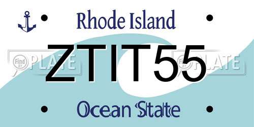 ZTIT55 Rhode Island License Plate