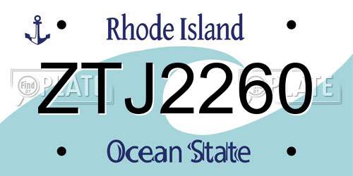 ZTJ2260 Rhode Island License Plate
