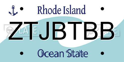 ZTJBTBB Rhode Island License Plate