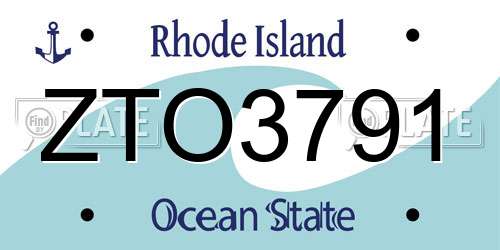 ZTO3791 Rhode Island License Plate