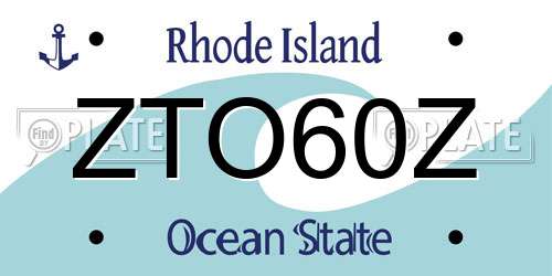 ZTO60Z Rhode Island License Plate