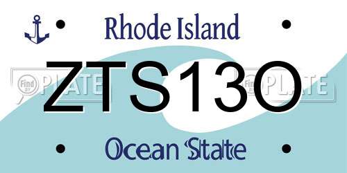 ZTS13O Rhode Island License Plate