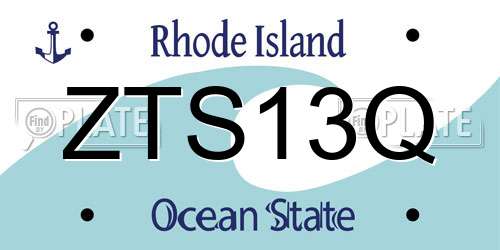 ZTS13Q Rhode Island License Plate