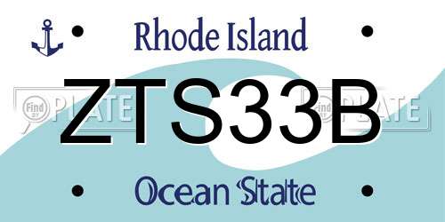 ZTS33B Rhode Island License Plate
