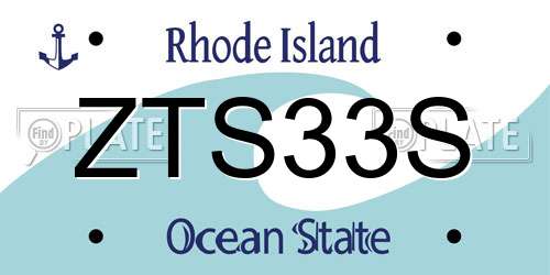 ZTS33S Rhode Island License Plate