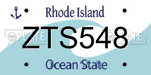 ZTS548 Rhode Island License Plate