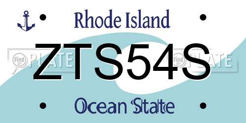 ZTS54S Rhode Island License Plate