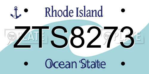 ZTS8273 Rhode Island License Plate
