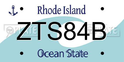 ZTS84B Rhode Island License Plate