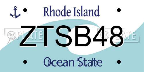 ZTSB48 Rhode Island License Plate
