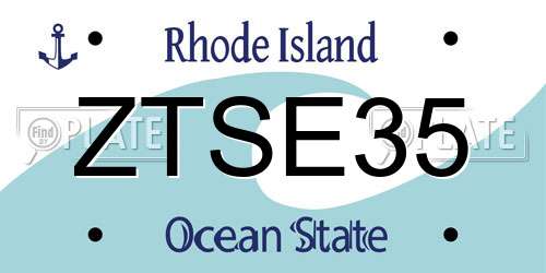 ZTSE35 Rhode Island License Plate