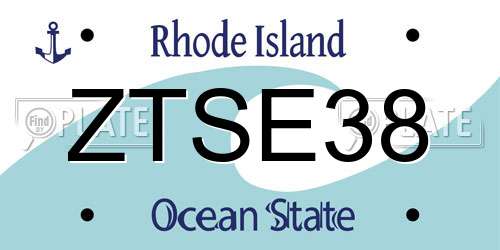 ZTSE38 Rhode Island License Plate