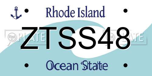ZTSS48 Rhode Island License Plate