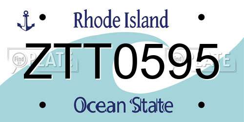 ZTT0595 Rhode Island License Plate