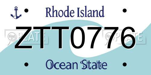ZTT0776 Rhode Island License Plate