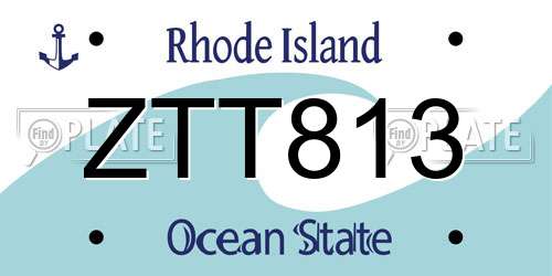ZTT813 Rhode Island License Plate
