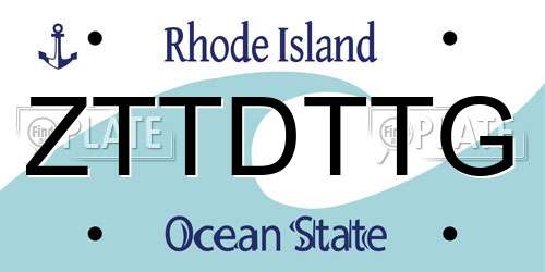 ZTTDTTG Rhode Island License Plate