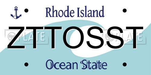 ZTTOSST Rhode Island License Plate