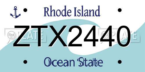 ZTX2440 Rhode Island License Plate