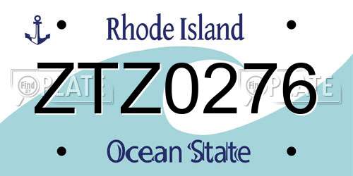 ZTZ0276 Rhode Island License Plate