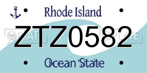 ZTZ0582 Rhode Island License Plate
