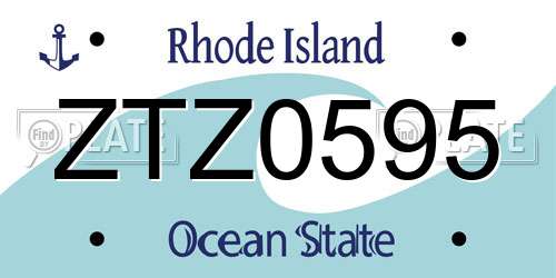 ZTZ0595 Rhode Island License Plate