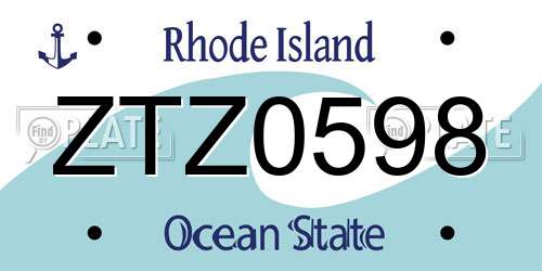 ZTZ0598 Rhode Island License Plate