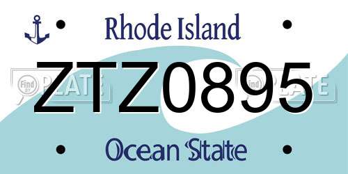 ZTZ0895 Rhode Island License Plate