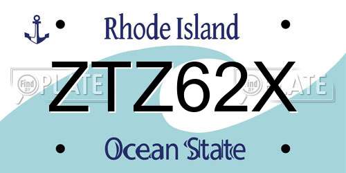 ZTZ62X Rhode Island License Plate
