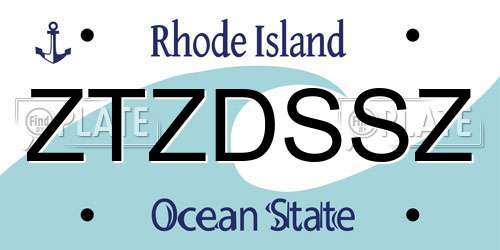 ZTZDSSZ Rhode Island License Plate