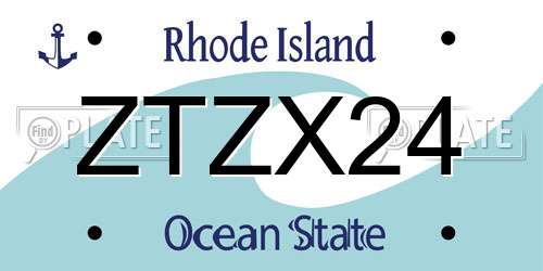 ZTZX24 Rhode Island License Plate