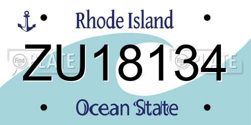 ZU18134 Rhode Island License Plate