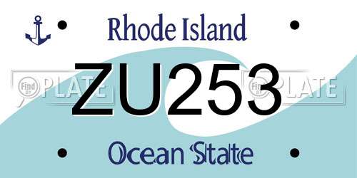 ZU253 Rhode Island License Plate