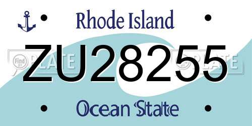 ZU28255 Rhode Island License Plate