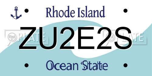 ZU2E2S Rhode Island License Plate