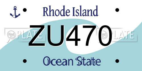 ZU470 Rhode Island License Plate