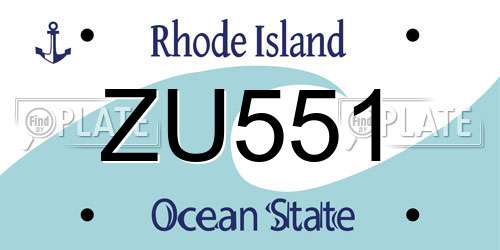 ZU551 Rhode Island License Plate
