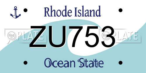 ZU753 Rhode Island License Plate