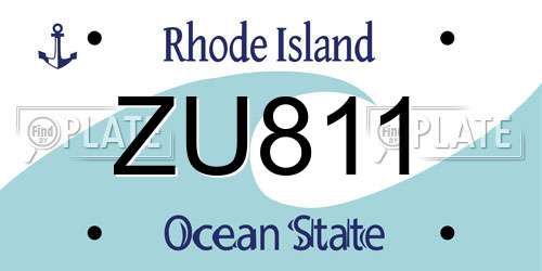 ZU811 Rhode Island License Plate