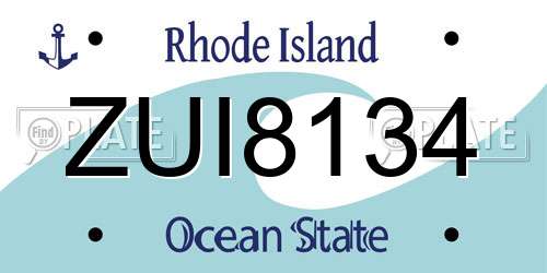 ZUI8134 Rhode Island License Plate