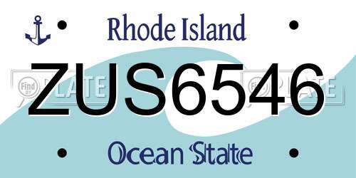 ZUS6546 Rhode Island License Plate