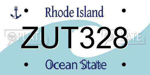 ZUT328 Rhode Island License Plate