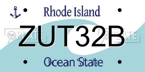 ZUT32B Rhode Island License Plate