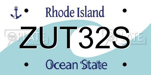 ZUT32S Rhode Island License Plate