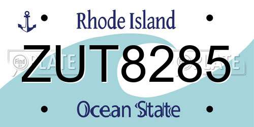 ZUT8285 Rhode Island License Plate