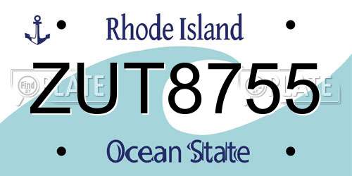 ZUT8755 Rhode Island License Plate