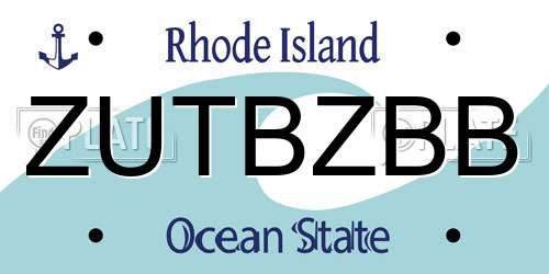 ZUTBZBB Rhode Island License Plate