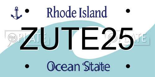 ZUTE25 Rhode Island License Plate